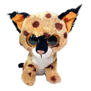 Ty Buckwheat Lynx Cat Plush 9" Spotted Leopard Stuffed Animal Toy Big Eyes Brown